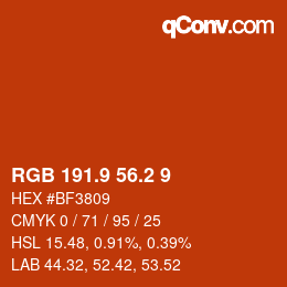 Color code: RGB 191.9 56.2 9 | qconv.com