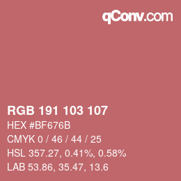 Color code: RGB 191 103 107 | qconv.com