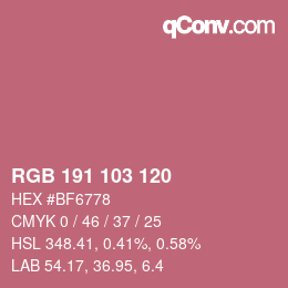 カラーコード: RGB 191 103 120 | qconv.com