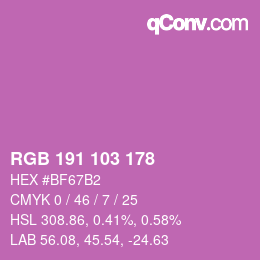 Color code: RGB 191 103 178 | qconv.com