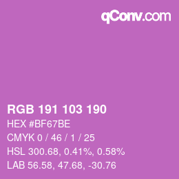 Color code: RGB 191 103 190 | qconv.com