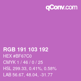 Color code: RGB 191 103 192 | qconv.com