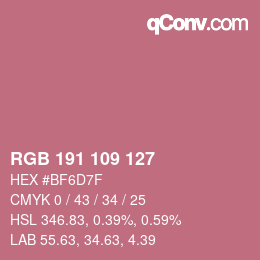 Farbcode: RGB 191 109 127 | qconv.com