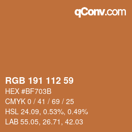 Farbcode: RGB 191 112 59 | qconv.com