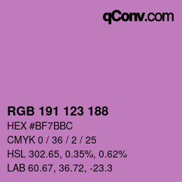 Color code: RGB 191 123 188 | qconv.com