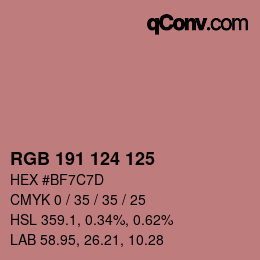 カラーコード: RGB 191 124 125 | qconv.com