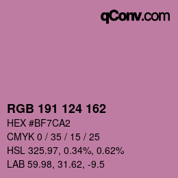 Color code: RGB 191 124 162 | qconv.com