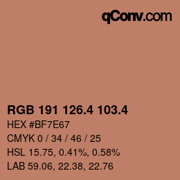 カラーコード: RGB 191 126.4 103.4 | qconv.com