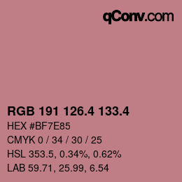 カラーコード: RGB 191 126.4 133.4 | qconv.com