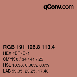 カラーコード: RGB 191 126.8 113.4 | qconv.com