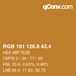 カラーコード: RGB 191 126.8 43.4 | qconv.com
