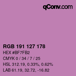 Color code: RGB 191 127 178 | qconv.com