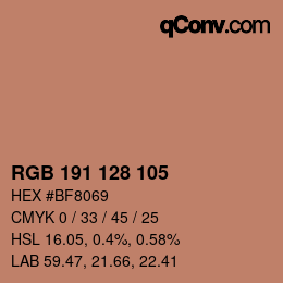 Farbcode: RGB 191 128 105 | qconv.com
