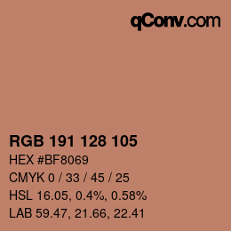 Color code: RGB 191 128 105 | qconv.com