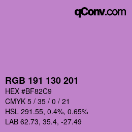 Color code: RGB 191 130 201 | qconv.com