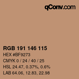 Farbcode: RGB 191 146 115 | qconv.com