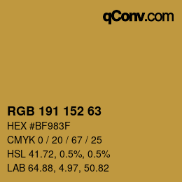 Color code: RGB 191 152 63 | qconv.com