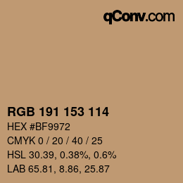 Color code: RGB 191 153 114 | qconv.com