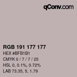 Código de color: RGB 191 177 177 | qconv.com
