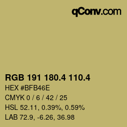 カラーコード: RGB 191 180.4 110.4 | qconv.com