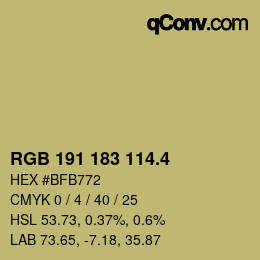 カラーコード: RGB 191 183 114.4 | qconv.com