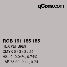 Código de color: RGB 191 185 185 | qconv.com