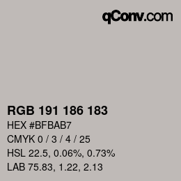 Farbcode: RGB 191 186 183 | qconv.com