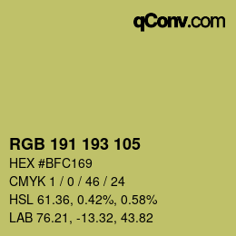 カラーコード: RGB 191 193 105 | qconv.com