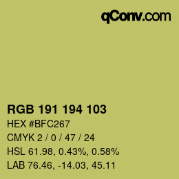 颜色代码: RGB 191 194 103 | qconv.com