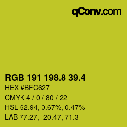 カラーコード: RGB 191 198.8 39.4 | qconv.com