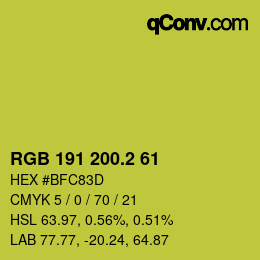 カラーコード: RGB 191 200.2 61 | qconv.com