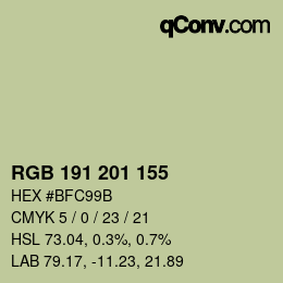 Farbcode: RGB 191 201 155 | qconv.com