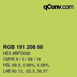 Farbcode: RGB 191 208 88 | qconv.com
