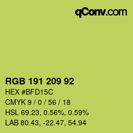 颜色代码: RGB 191 209 92 | qconv.com