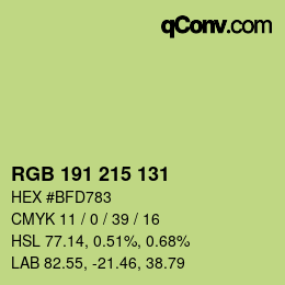 Color code: RGB 191 215 131 | qconv.com