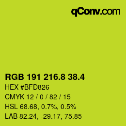 カラーコード: RGB 191 216.8 38.4 | qconv.com