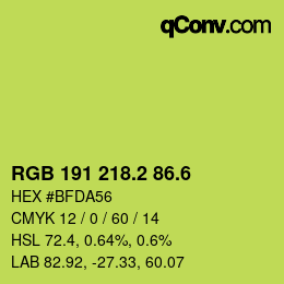 カラーコード: RGB 191 218.2 86.6 | qconv.com