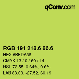 カラーコード: RGB 191 218.6 86.6 | qconv.com