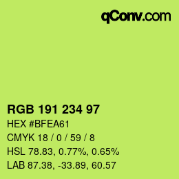 カラーコード: RGB 191 234 97 | qconv.com