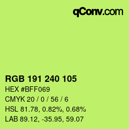 カラーコード: RGB 191 240 105 | qconv.com