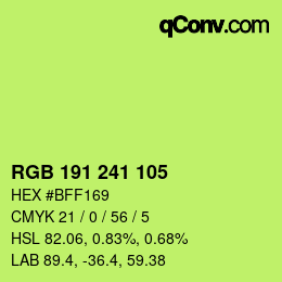 カラーコード: RGB 191 241 105 | qconv.com