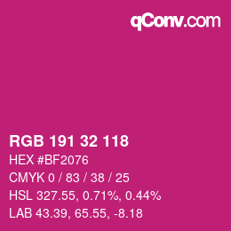 Color code: RGB 191 32 118 | qconv.com
