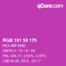 Farbcode: RGB 191 58 176 | qconv.com