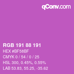 Farbcode: RGB 191 88 191 | qconv.com