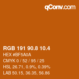 カラーコード: RGB 191 90.8 10.4 | qconv.com
