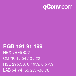 Color code: RGB 191 91 199 | qconv.com