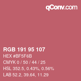 Código de color: RGB 191 95 107 | qconv.com