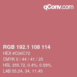 Color code: RGB 192.1 108 114 | qconv.com