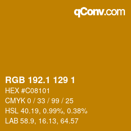 カラーコード: RGB 192.1 129 1 | qconv.com