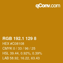 カラーコード: RGB 192.1 129 8 | qconv.com